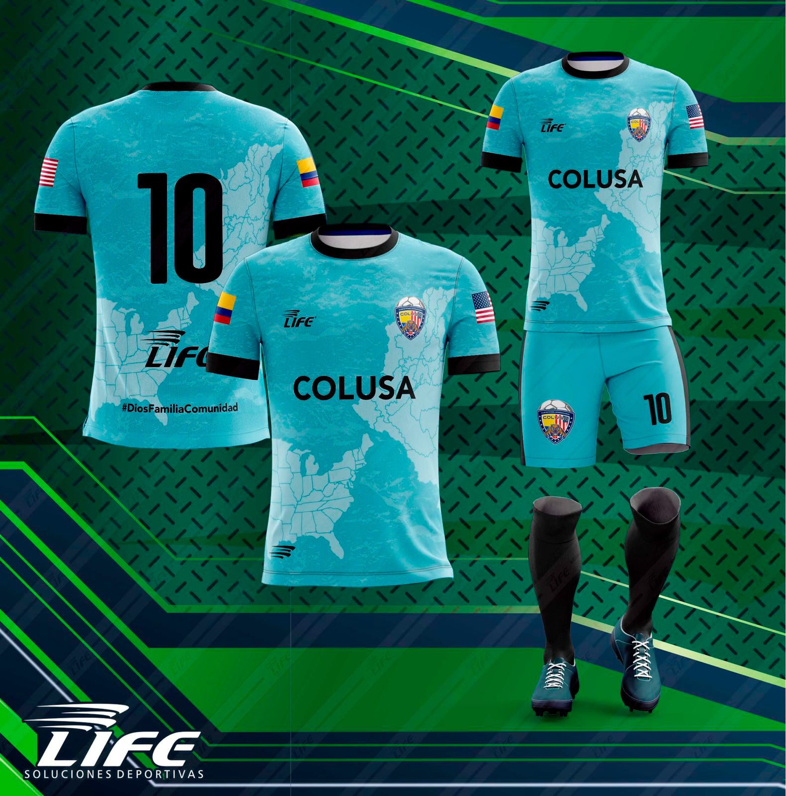 Uniforme oficial COLUSA turquesa